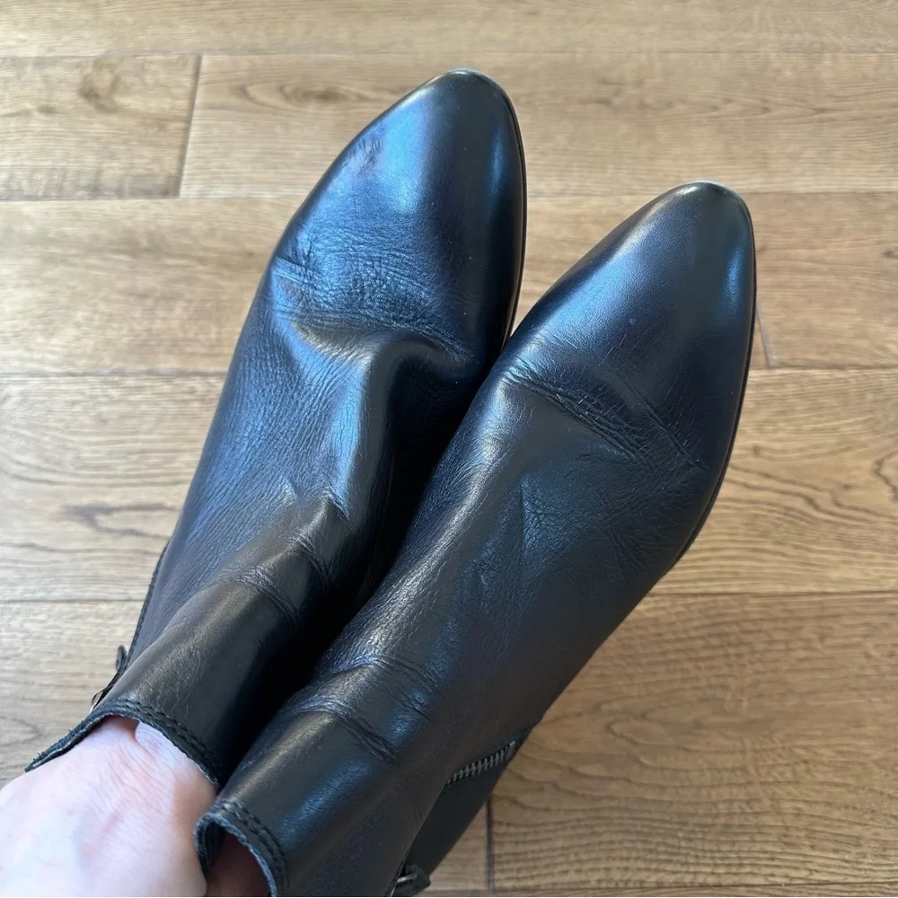 Frye Judith Zip Bootie Black Leather Sz 10